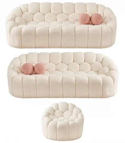 Balloon teddy sofa set 2double 1single white sofa turkey 9