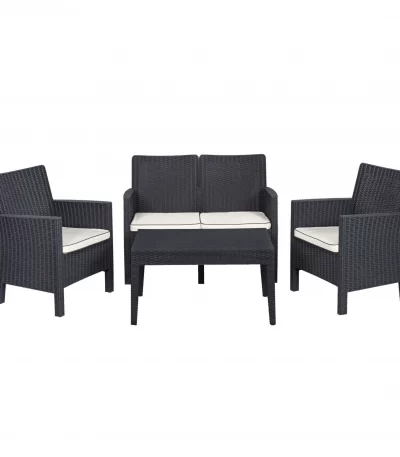 Breus Lounge Set 2 Seater Anthracite Outdoor Balcony Garden Restaurant Cafe