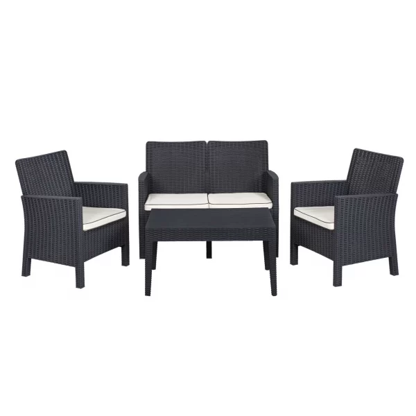 Breus Lounge Set 2 Seater Anthracite Outdoor Balcony Garden Restaurant Cafe