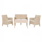 Breus Lounge Set 2 Seater Cream Outdoor Balcony Garden Restaurant Cafe