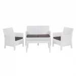 Breus Lounge Set 2 Seater White Outdoor Balcony Garden Restaurant Cafe