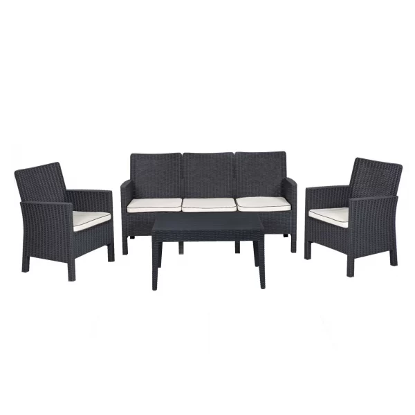 Breus Lounge Set 3 Seater Anthracite Outdoor Balcony Garden Restaurant Cafe