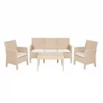 Breus Lounge Set 3 Seater Cream Outdoor Balcony Garden Restaurant Cafe