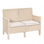 Breus Lounge Sofa 2 Seater Cream Outdoor Balcony Garden Restaurant Cafe