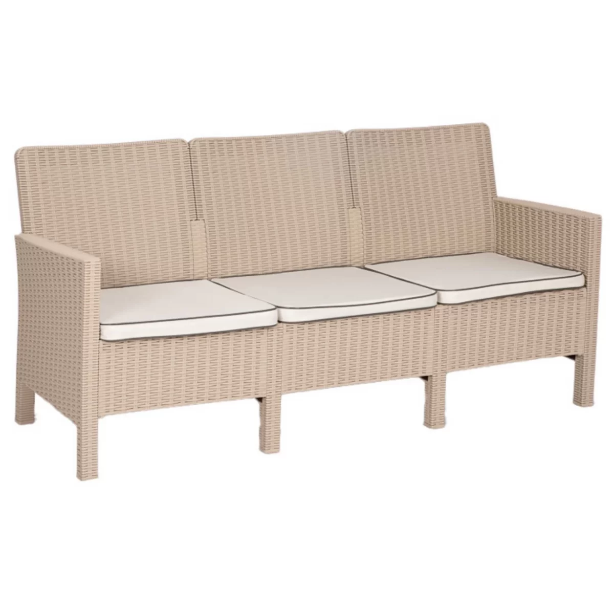 Breus Lounge Sofa 3 Seater Cream Outdoor Balcony Garden Restaurant Cafe