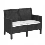 Breus Outdoor Sofa 2 Seater Anthracite Outdoor Balcony Garden Restaurant Cafe