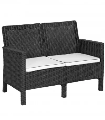 Breus Outdoor Sofa 2 Seater Anthracite Outdoor Balcony Garden Restaurant Cafe