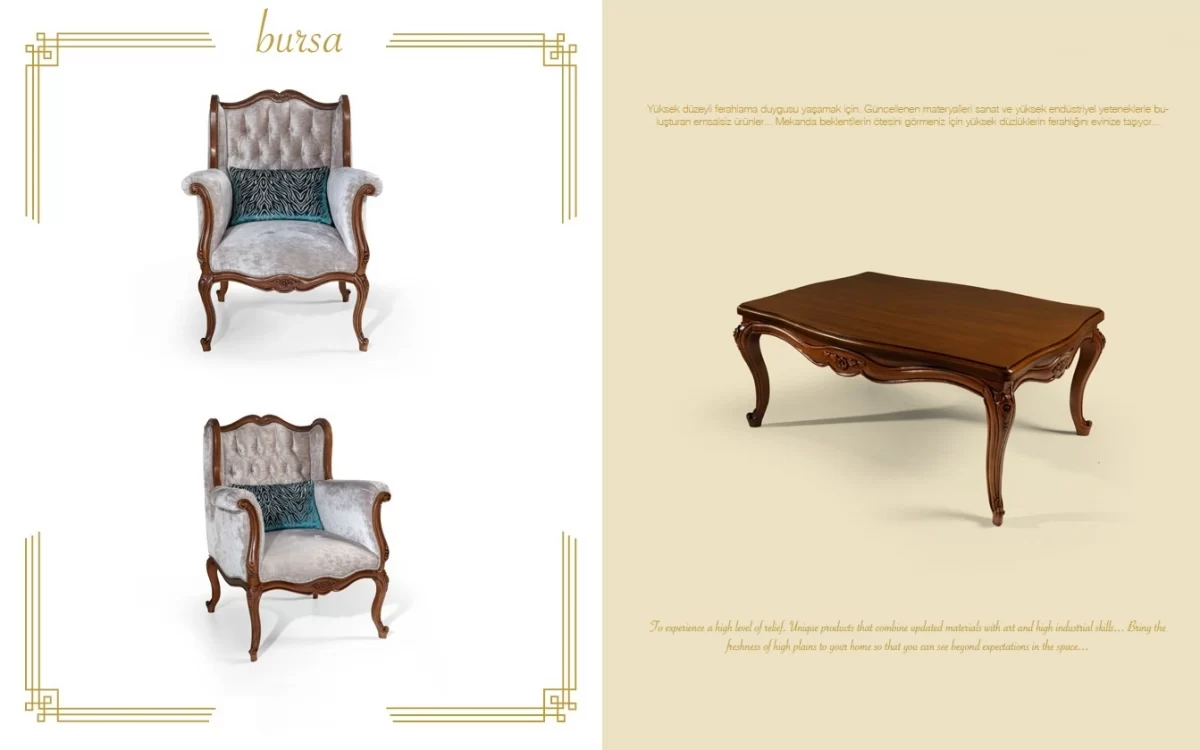 Bursa Luxury Classic Sofa Set Avantgarde 3 3 1 1