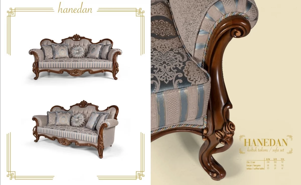 Hanedan Luxury Classic Sofa Set Avantgarde 3 3 1 2