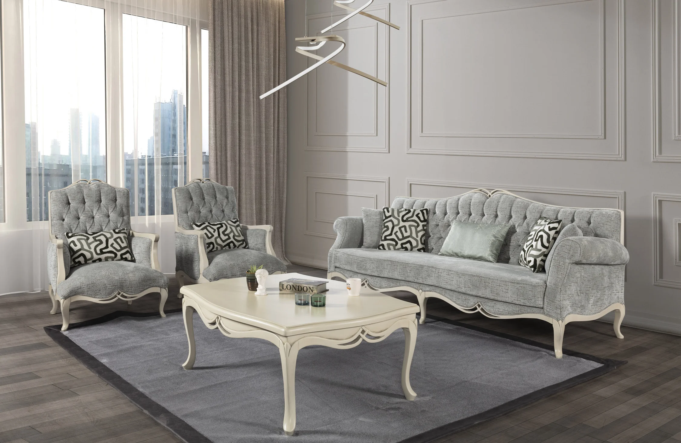 Lilium Luxury Classic Sofa Set Avangarde 3 3 1 Sofa Turkey