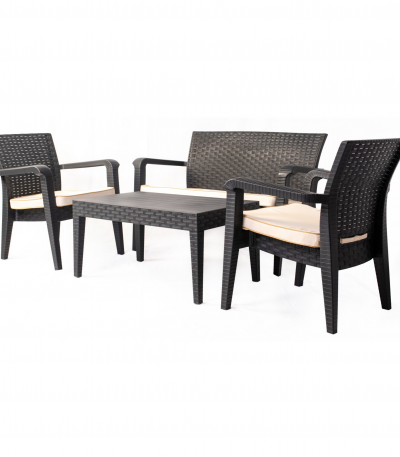 Lingus Lounge Set 2 Seater Anthracite Outdoor Balcony Garden Restaurant Cafe