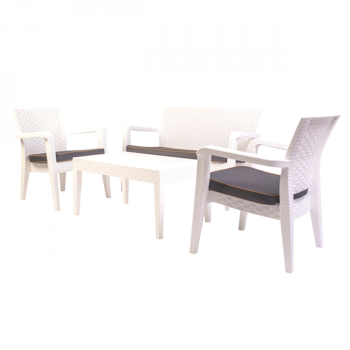 Lingus Lounge Set 2 Seater White Outdoor Balcony Garden Restaurant Cafe