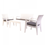 Lingus Lounge Set 2 Seater White Outdoor Balcony Garden Restaurant Cafe