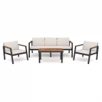 Paul Lounge Set 3 Seater Outdoor Balcony Cafe Restaurant Garden