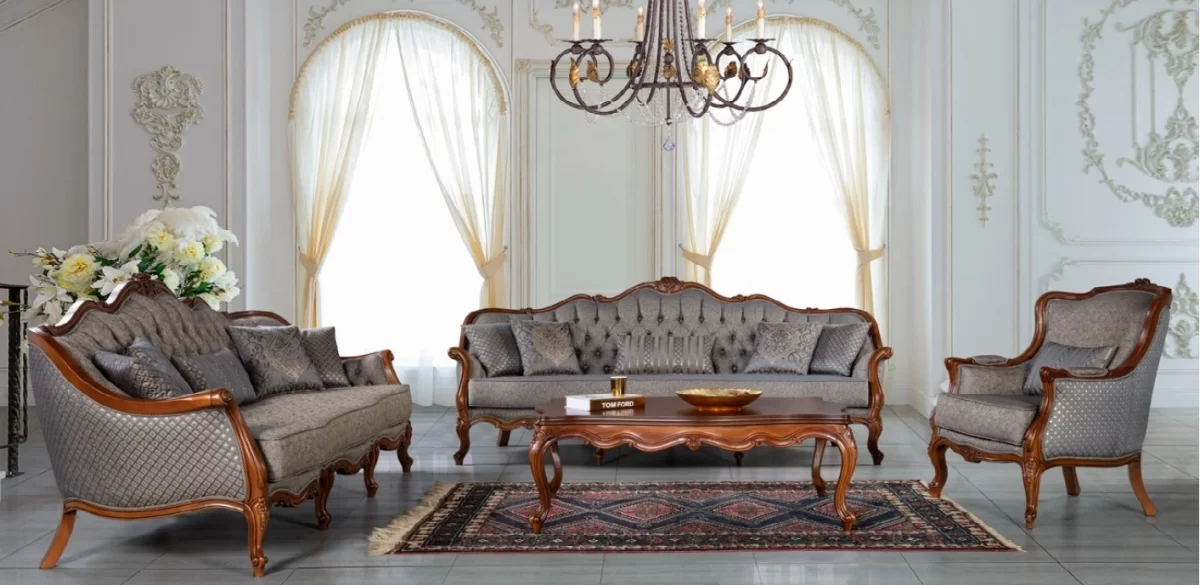 Picasso Luxury Classic Sofa Set Avant Garde 3 3 1 SofaTurkey