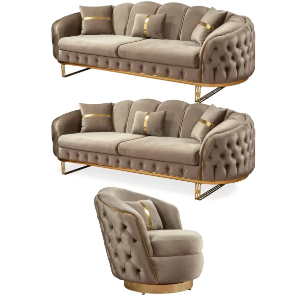 Presley Sofa Set 3 3 1 Luxury Design 7