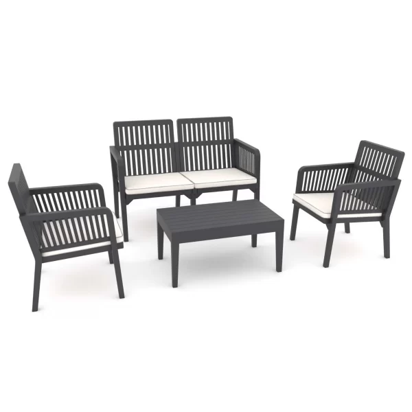 Tolia Lounge Set Anthracite 2 Seater Outdoor garden balcony cafe restaurant