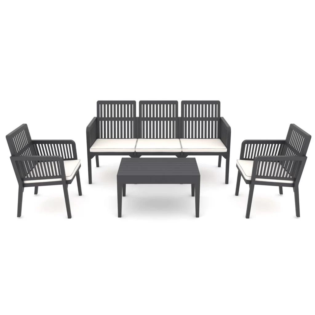 Tolia Lounge Set Anthracite 3 Seater Outdoor garden balcony cafe restaurant