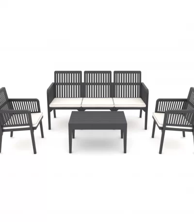 Tolia Lounge Set Anthracite 3 Seater Outdoor garden balcony cafe restaurant