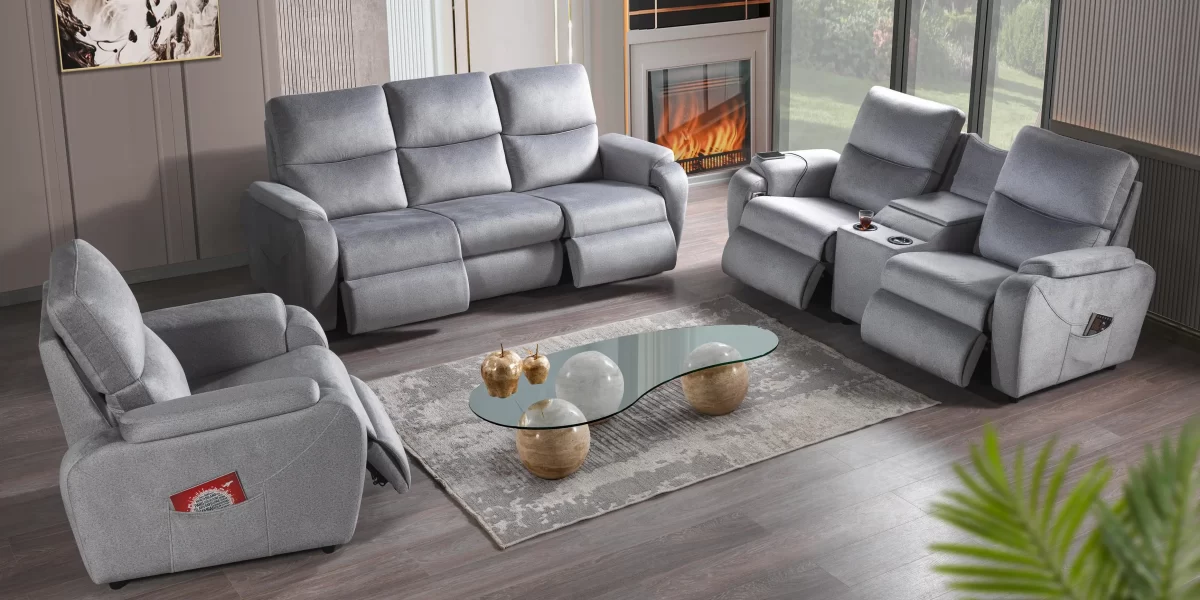 venus triple reclining sofa set