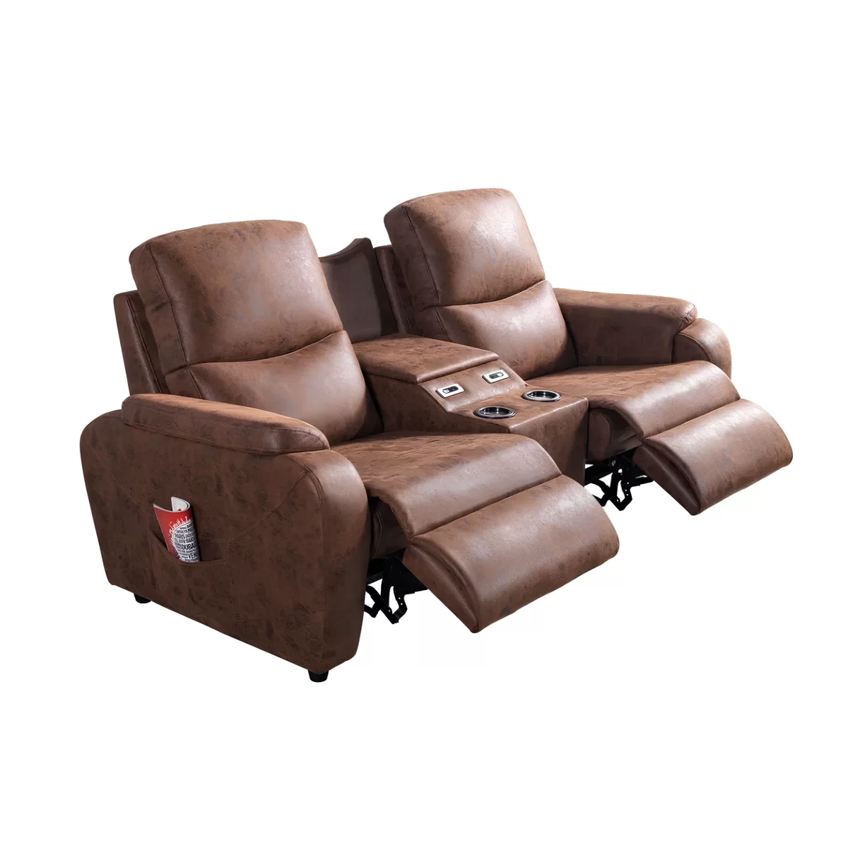 alis double reclining sofa electric recliner usb port cupholder 7