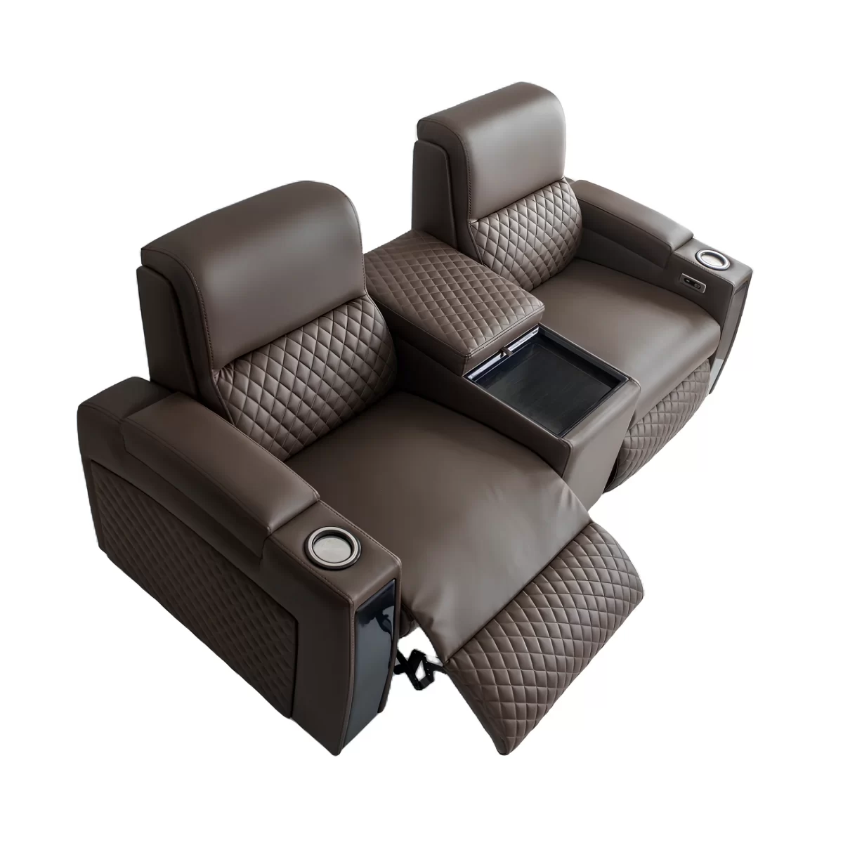 anika double reclining sofa electric recliner chair with usb cupholder for home theater