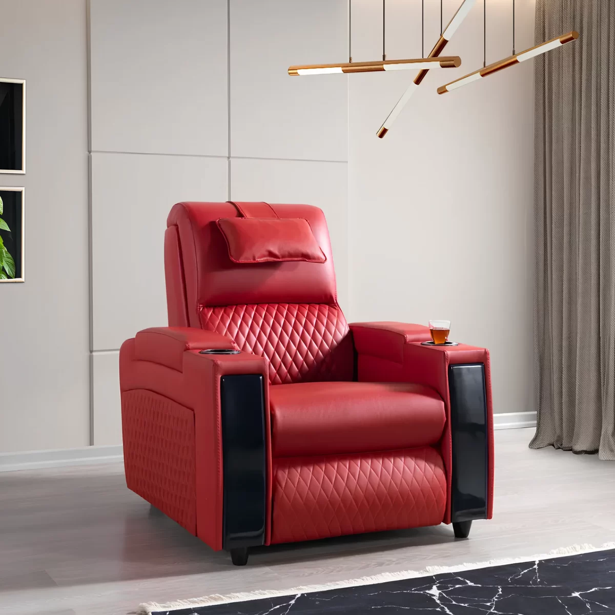 anika reclining sofa electric chair usb cupholder for home cinema 3