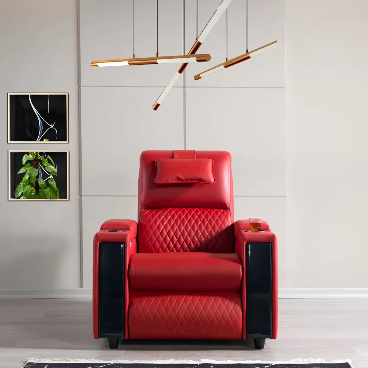anika reclining sofa electric chair usb cupholder for home cinema 5 2