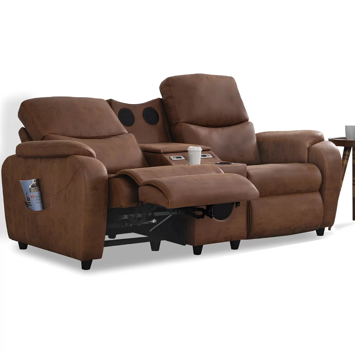 babil double reclining sofa electric recliner speakers usb ports cupholders 14