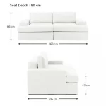 siesta modular sofa 2 modules off white linen feather