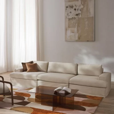 siesta modular sofa 3 modules beige linen feather 8