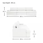 siesta modular sofa 3 modules off white linen feather