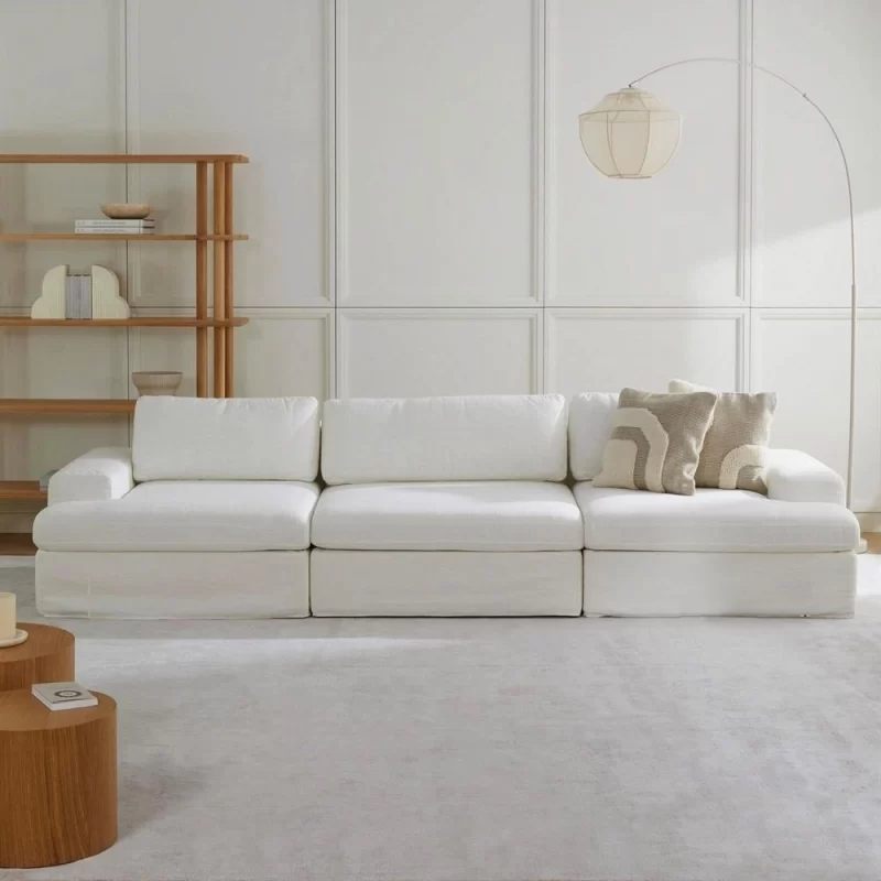 siesta modular sofa 3 modules off white linen feather 3
