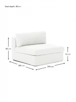 siesta pro middle module off white linen feather 6