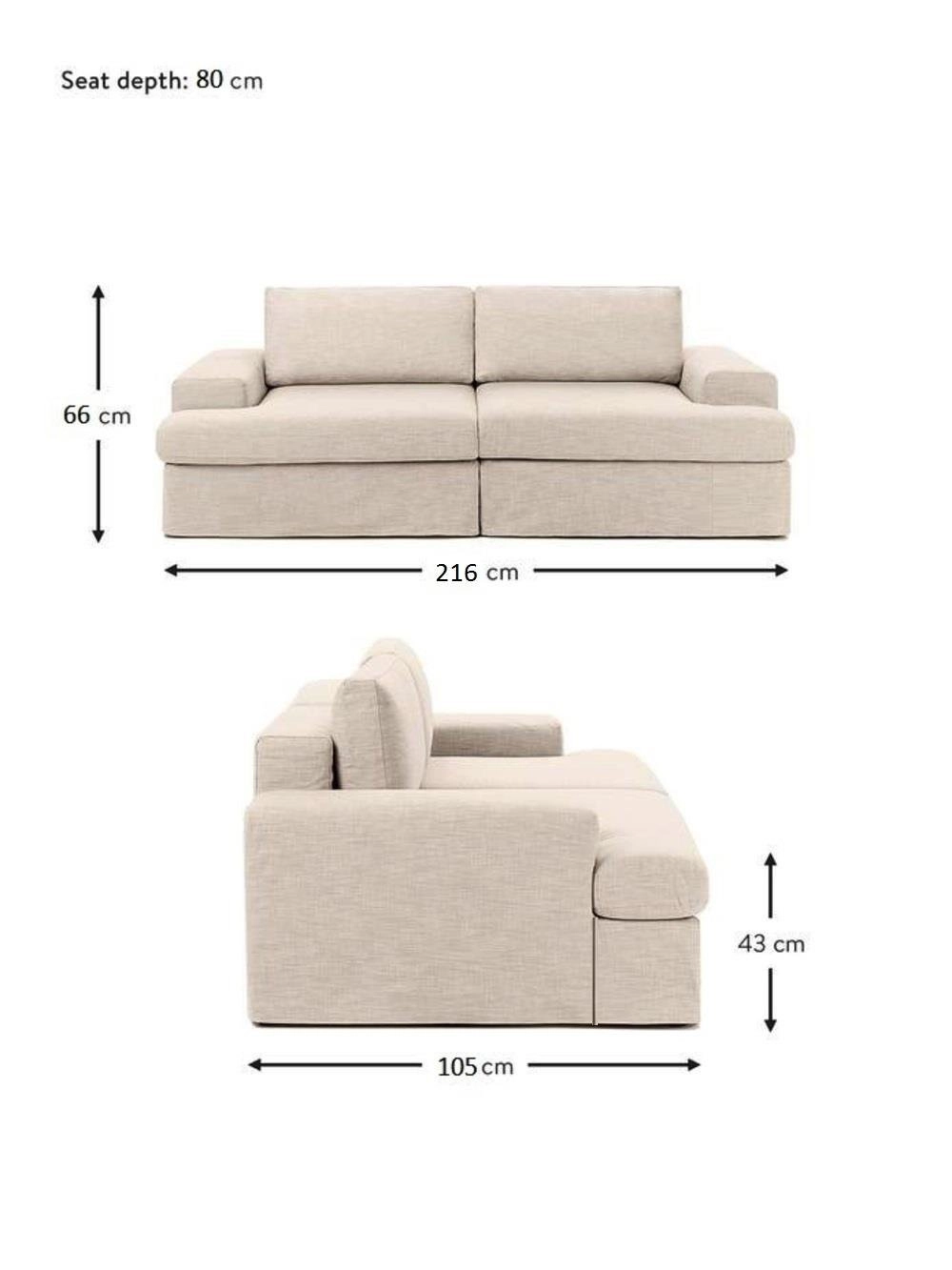 siesta pro modular sofa 2 modules beige linen