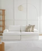 siesta pro modular sofa 2 modules off white linen feather