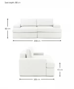 siesta pro modular sofa 2 modules off white linen feather 6