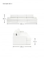 siesta pro modular sofa 3 modules off white linen