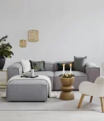 soft 2 modular sofa ottoman gray linen 2