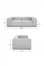 soft 2 modules and ottoman gray