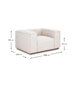 soft armchair 1 module off white linen