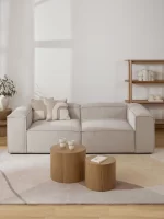 soft modular sofa 2 modules beige linen