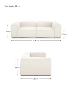 soft modular sofa 2 modules off white linen