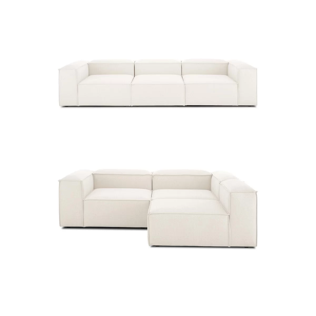soft modular sofa 3 module off white linen 8