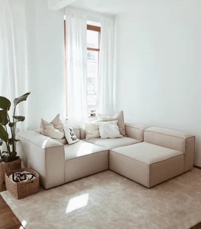 soft modular sofa 3 modules off white linen 4