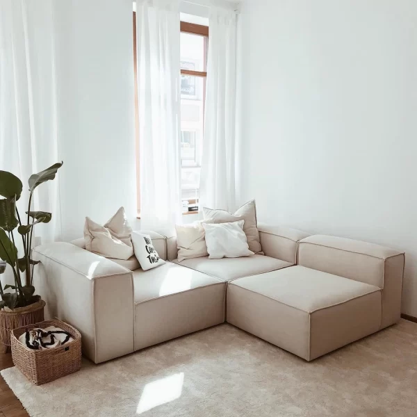 soft modular sofa 3 modules off white linen 4