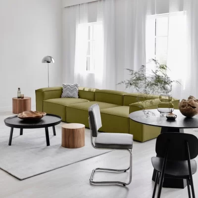 soft modular sofa 3 modules olive green linen 5