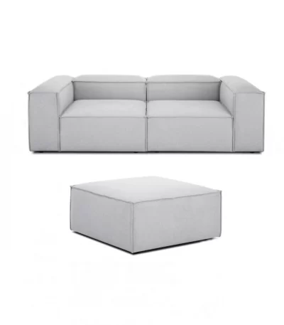 soft modular sofa and ottoman gray linen 2