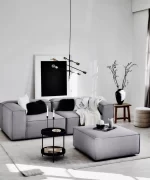 soft modular sofa and ottoman gray linen 3