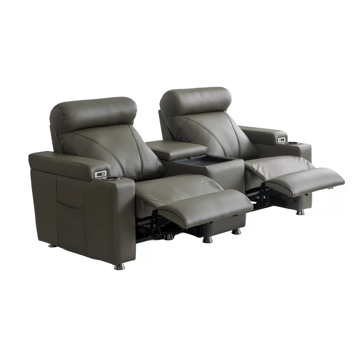 zero double reclining sofa for home theater seating cupholder usb electric